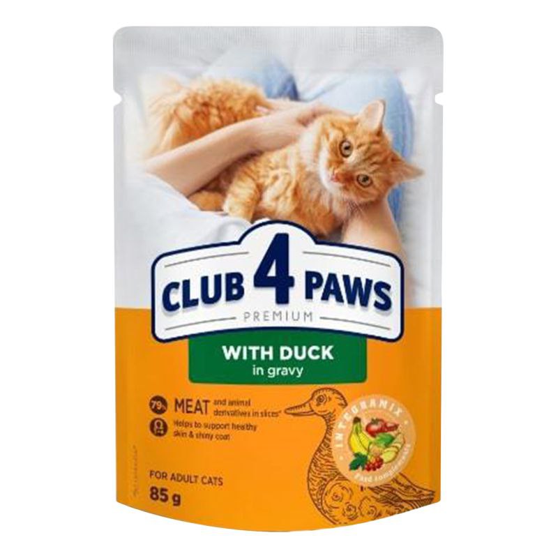 Корм Club 4 Paws 85г Качка в соусі  коти
